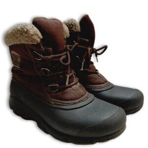 SOREL Thinsulate Ankle Snow Winter Boots Waterproof Fleece Insulated Brown Sz 8